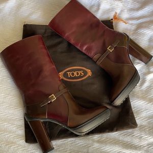 TODS Heeled Boots. 7.5, 8.